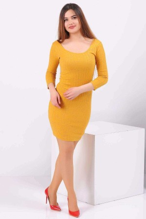 Sarı Triko Elbise