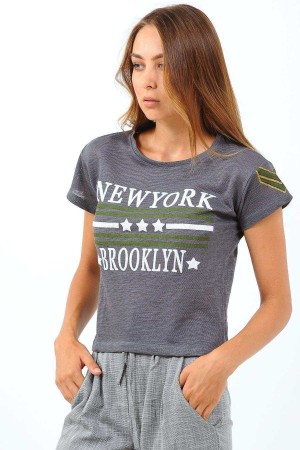 Armalı Brooklyn Füme T-Shirt